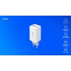SAVIO LA-07 GaN 65W mains charger, USB, QC4.0+, PD 3.0, Balta