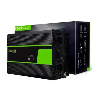 Maitinimo keitiklis Green Cell INV20, DC 24 V į AC 230 V, 4000 W, 50 Hz, 40 A įėjimas, vidaus, juodas