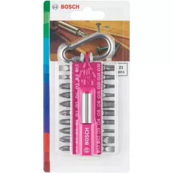 Atsuktuvo antgalių rinkinys Bosch 2607002821 — 21 vnt.: Torx, Phillips, Pozidriv, Hex