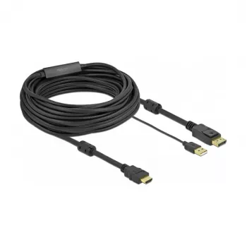 Vaizdo kabelio adapteris DeLOCK 85968 10 m HDMI Type A DisplayPort USB Type-A juoda