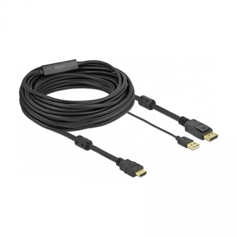 Vaizdo kabelio adapteris DeLOCK 85968 10 m HDMI Type A DisplayPort USB Type-A juoda