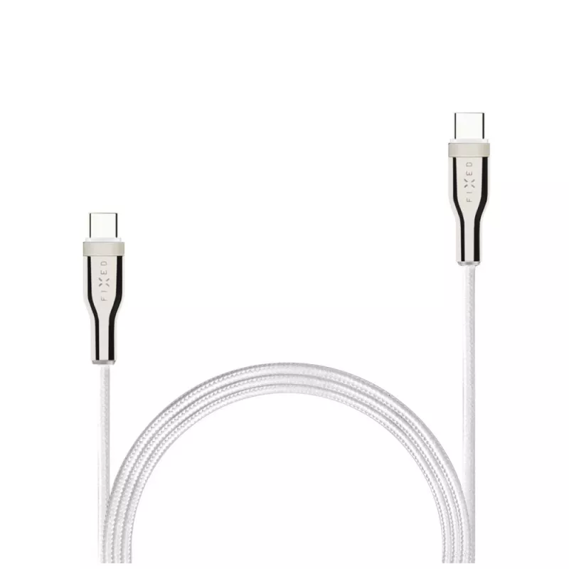 USB pintas kabelis FIXED FIXDB-CC12-WH 100W, baltas, patvari pinta apvalkalas, duomenų perdavimas ir maitinimo tiekimas