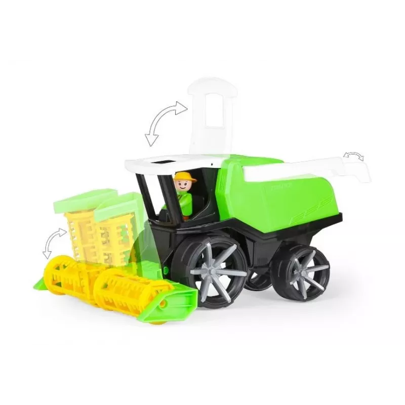 Žaislinis kombainas Lena Truxx2 modelis 04516 – dėžutėje supakuota mechaninė žaidimų transporto priemonė