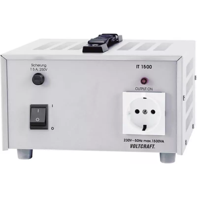 Voltcraft IT-1500 universalus laboratorinis izoliacinis transformatorius 1500 VA 230 V/AC, izoliacinis transformatorius (IT-1500)