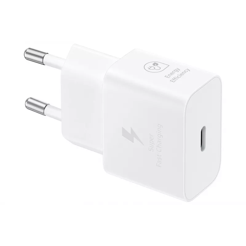 Sieninis USB-C įkroviklis Samsung EP-T2510 25W Baltas, universalus vidinis greitasis įkroviklis su PPS