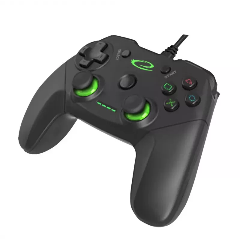 Žaidimų pultelis ESPERANZA EGG110K laidinis USB su vibracija, 12 mygtukų, 1,5 m laidas – PC ir PS3