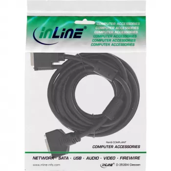 InLine DVI-D kabelis 24+1 M/F, Dual Link, 2 ferito šerdys, 3 m
