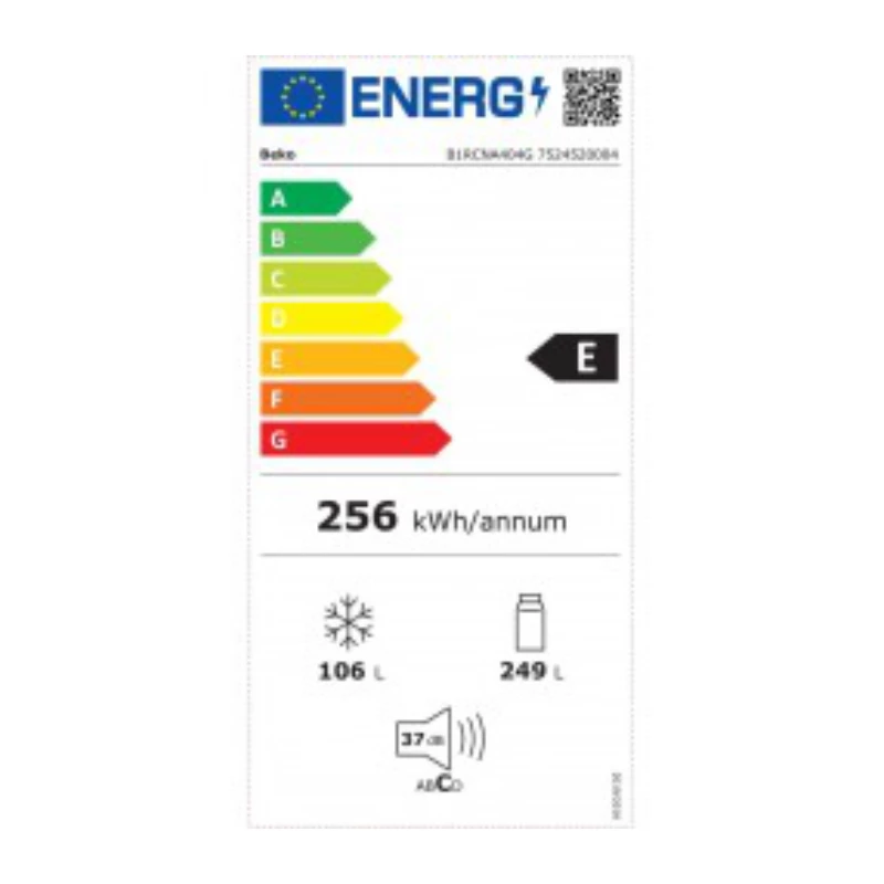 BEKO šaldytuvas B1RCNA404G, aukštis 203,5 cm, energijos klasė E, NeoFrost, AeroFlow, pilka