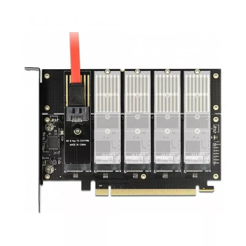 DeLOCK PCI Express x16 kortelė 5 vidiniams M.2 Key B / SATA lizdams
