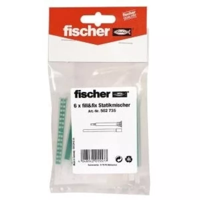 Fischer 502735 Fill & Fix pakaitiniai statiniai maišytuvai, 6 vnt.