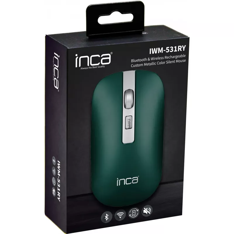Cian Technology GmbH pelė INCA IWM-531RY Bluetooth ir belaidė, baterija, tyli GN mažmeninė - Pelė