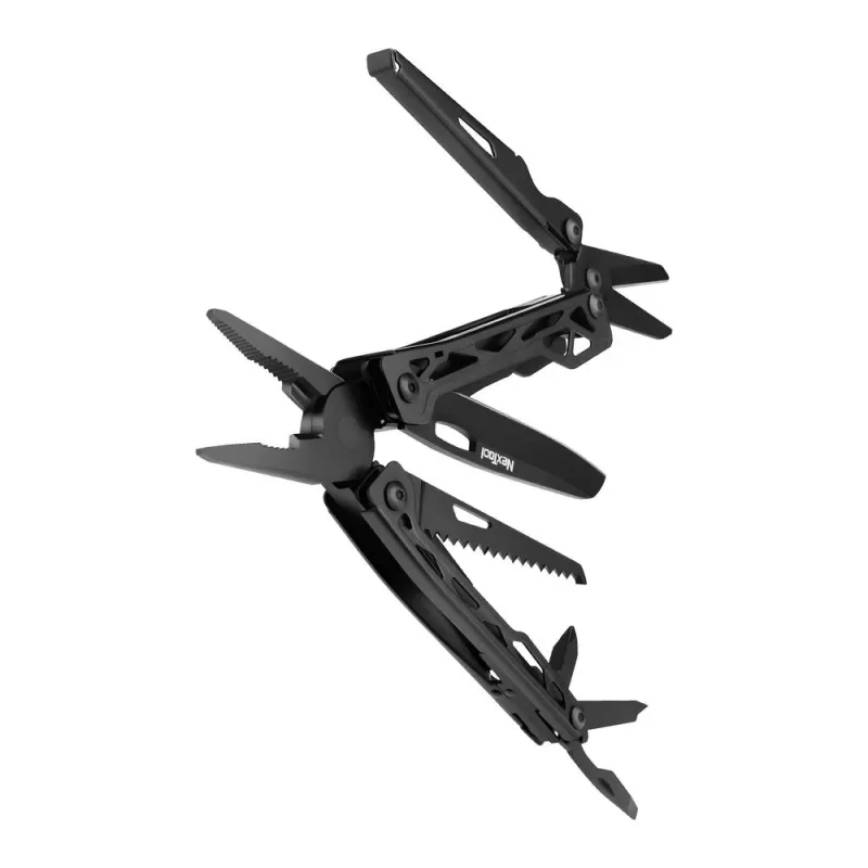 Multitool Nextool NE20151 — 11-in-1 sulankstomas daugiafunkcis įrankis, juodas, sulankstyto ilgis 10,6 cm, svoris 256 g, storis 21 mm, plotis 36 mm