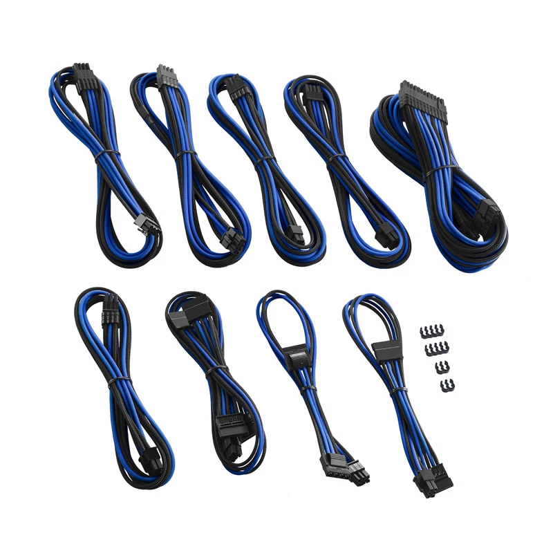 CableMod C-Series PRO ModMesh Cable Kit for Corsair AXi/HXi/RM (Geltona Label) - Juoda/Blue