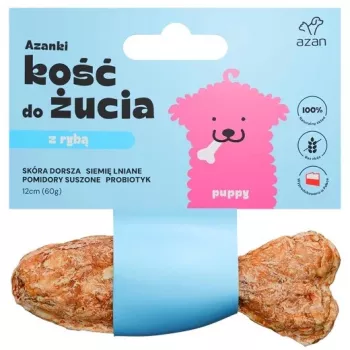 Brit AZANKI menkės kaulas su probiotiku Puppy žuvies formos skanėstas šunims, 12 cm