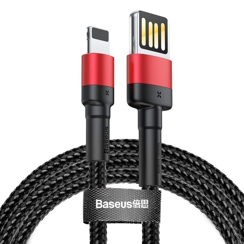 Lightning į USB-A kabelis Baseus CALKLF-G91, 1 m, juodas, 2 vnt. pakuotėje