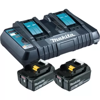 Makita DC18RD – akumuliatorių įkroviklis + 2 x akumuliatorius – Li-Ion – 6 Ah – 108 Wh – 2 x akumuliatoriaus įkrovimas