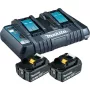 Makita DC18RD – akumuliatorių įkroviklis + 2 x akumuliatorius – Li-Ion – 6 Ah – 108 Wh – 2 x akumuliatoriaus įkrovimas