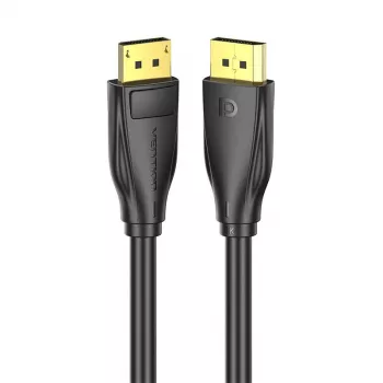 DisplayPort 1.4 laidas Vention HCCBI, 3 m, 8K@60Hz / 4K@120Hz, 80 Gbit/s, paauksuoti kontaktai, juodas