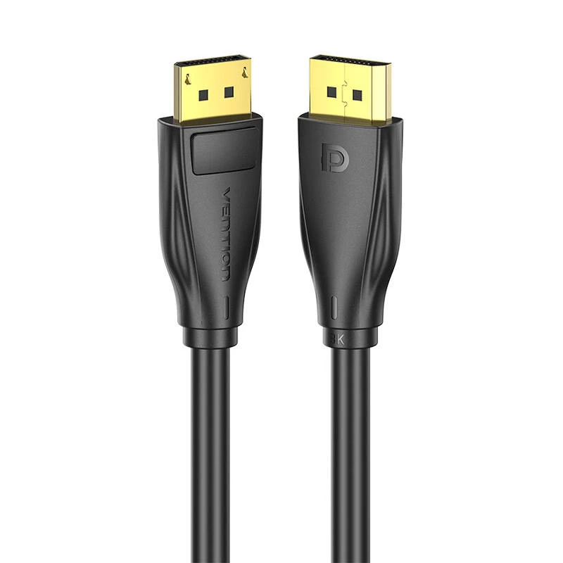 DisplayPort 1.4 laidas Vention HCCBI, 3 m, 8K@60Hz / 4K@120Hz, 80 Gbit/s, paauksuoti kontaktai, juodas