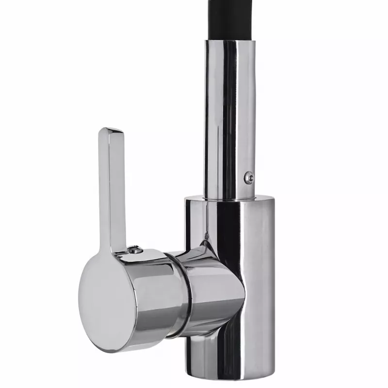 Virtuvės maišytuvas PYRAMIS 090919638 Juoda Chrome — vienos svirties, pasukamas snapelis, 23 cm siekis, 41 cm aukštis