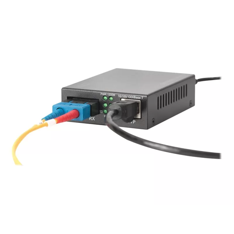 Digitus Gigabit PoE medijos keitiklis, RJ45 / SC, SM, PSE