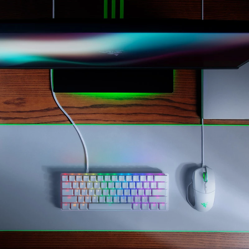 Razer Huntsman Mini klaviatūra, žaidimams, USB, QWERTY, anglų k., balta