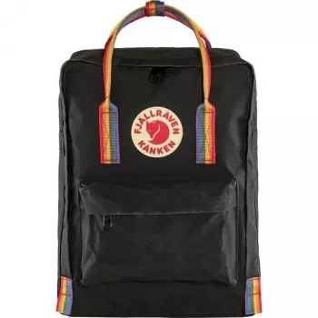 Kuprinė Fjällräven Kånken Rainbow — Vinylon, 380×270×130 mm, juoda/įvairiaspalvė