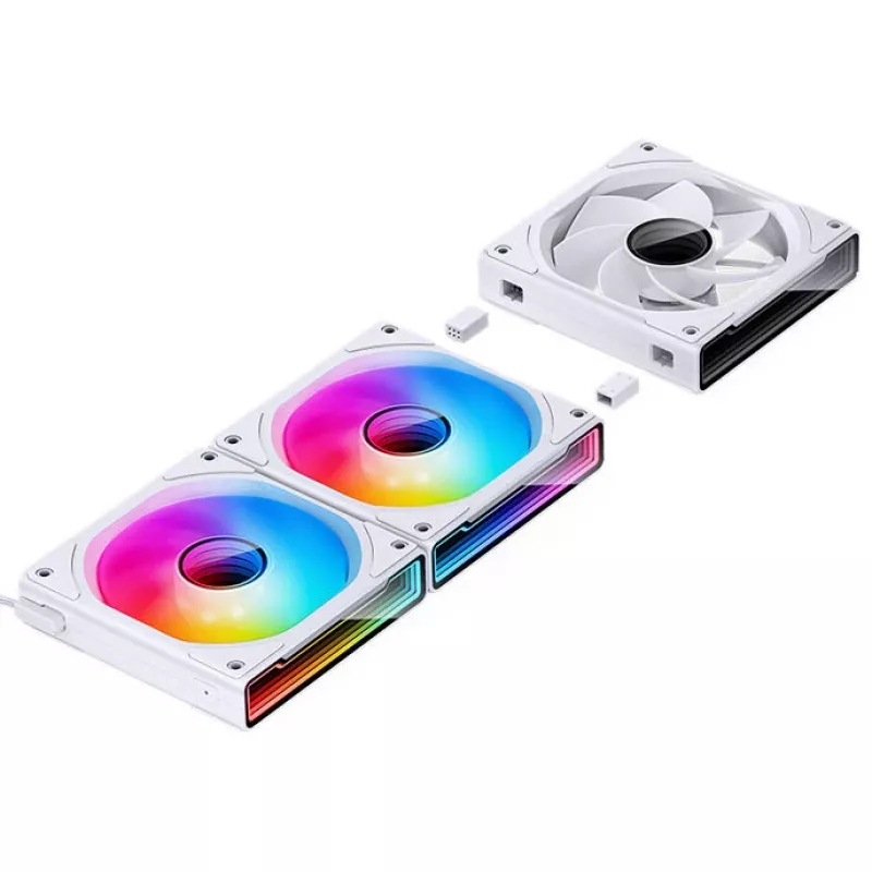 120 mm korpuso ventiliatorius Jonsbo ZK-120W Reverse ARGB White, 120 mm PWM, aptrauktas kabelis