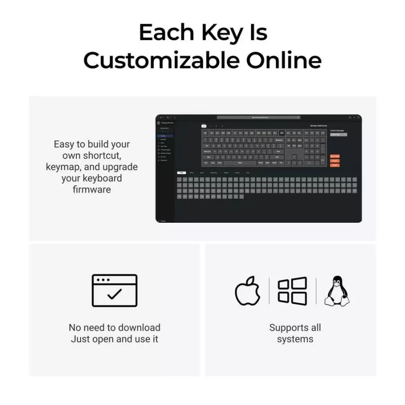 Mechaninė klaviatūra Keychron Q6 Max QMK VIA su Gateron Jupiter jungikliais, pilno dydžio išdėstymas
