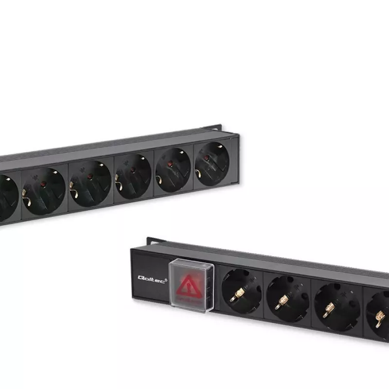 „Qoltec“ aliuminis PDU stovui | 16 A | 16 x „Schuko“ | vertikalus | 1,8 m