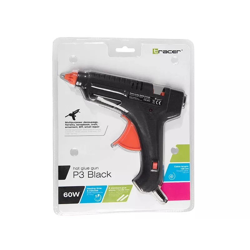 Klijų pistoletas TRACER 46512 P3 juodas 100W