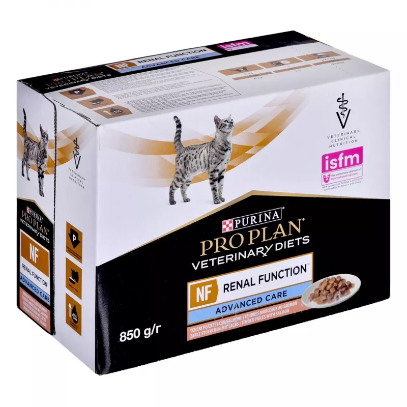 Šlapias kačių maistas Purina Nestlé NF Renal Function Feline Salmon 10 x 85 g veterinarinė dieta