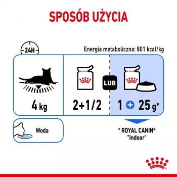 Šlapias kačių maistas Royal Canin Indoor Sterilized 85 g pakuotė — suaugusios patalpose laikomos sterilizuotos katės, paukštienos skonio, pakuotė 12 x 85 g