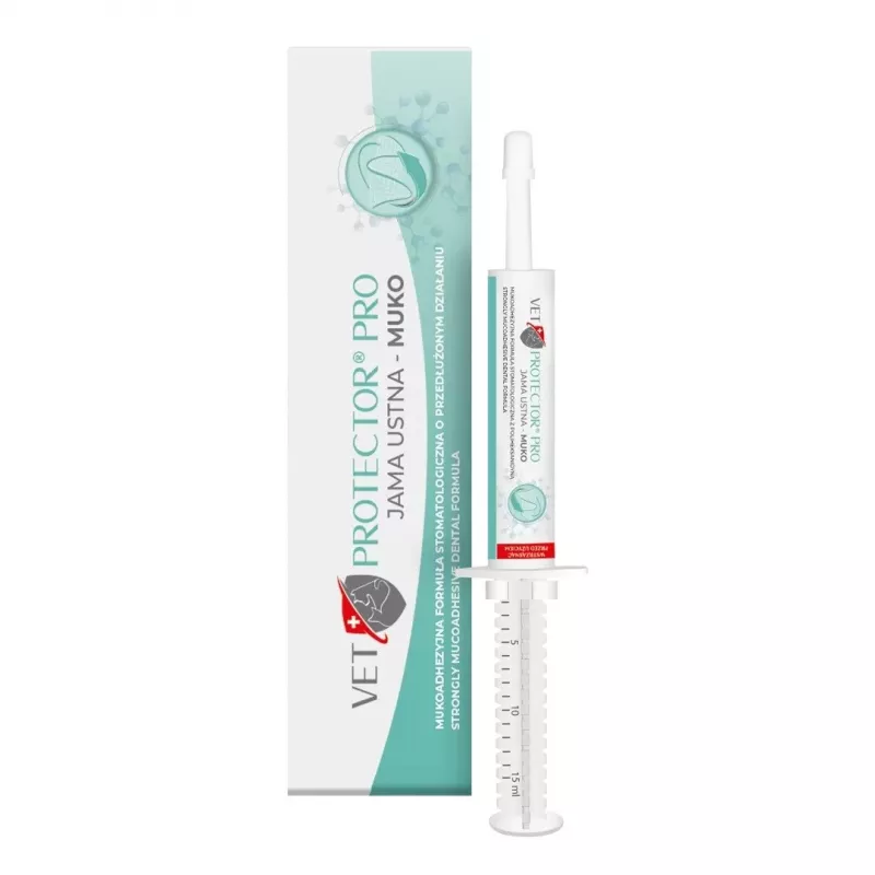 Dantų gelis JM Sante Vet Protector Pro Muko 15 ml šunims ir katėms — burnos higiena, mažina dantų akmenų susidarymą