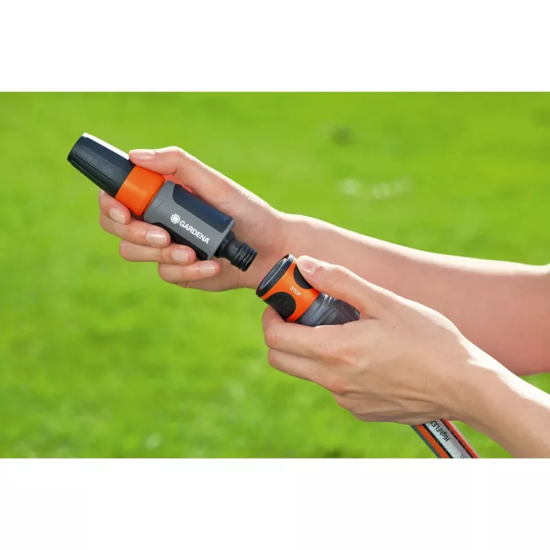 Žarnos jungtis GARDENA Raccord Aquastop premium 18214-20 — greito sujungimo vandens stabdymas