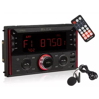 2DIN automagnetola BLOW AVH-9620 dvigubo DIN įmontuojama galvutė su Bluetooth 5.0, USB Type-A, 2,8 colio ekranu, 4×60 W RMS