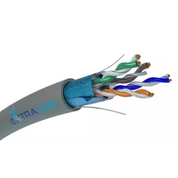 tinklo kabelis Extralink Twisted pair CAT5E FTP Indoor 305M Pilka