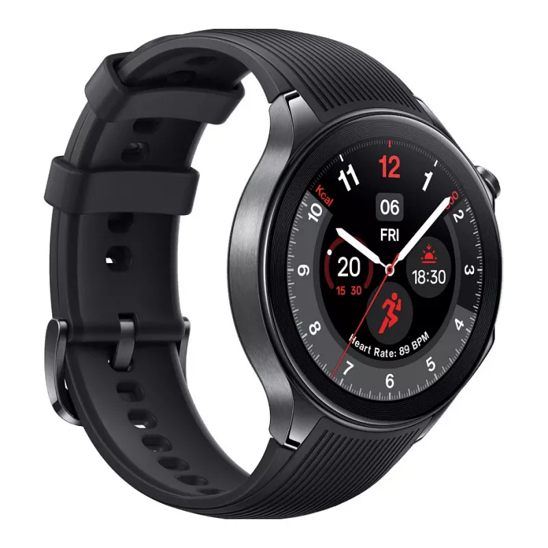 OnePlus Watch 2 - 46 mm - išmanusis laikrodis su dirželiu - Fluoroelastomeras - Riešo dydis: 140-210 mm - Ekranas 3,63 cm (1,43)