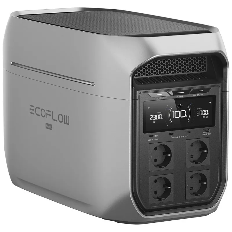 Nešiojamoji elektrinė EcoFlow Delta 3 Max Plus 2048Wh 1800W – atsarginis maitinimas ir energija be tinklo
