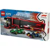LEGO CITY 60445 F1 - Sunkvežimis su RB20 ir AMR24 F1 automobiliais