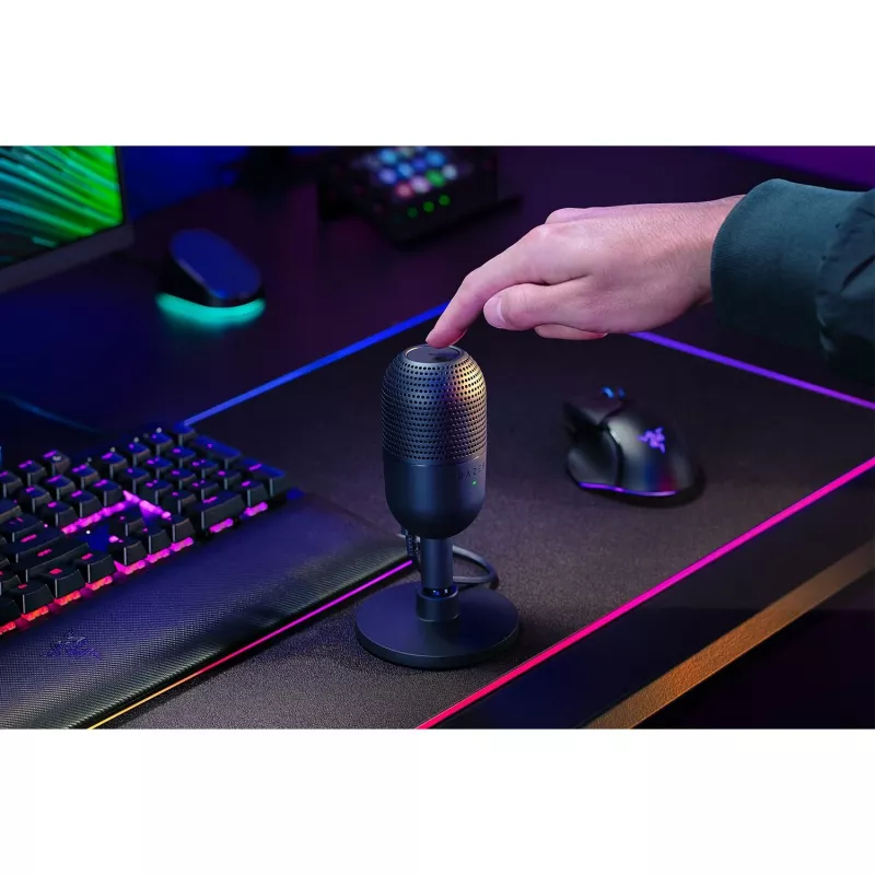 Stalinis mikrofonas Razer Seiren V3 Mini, USB-C, superkardioidinis, 20–20000 Hz, 96 kHz, 24 bitų, juodas