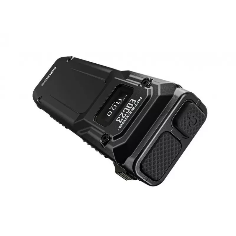 Rankinis žibintuvėlis Nitecore EDC23 — kompaktiškas, USB įkraunamas, juodas, atsparus dulkėms/vandeniui IP54, du šviesos diodai, įmontuota baterija, 0,101 kg