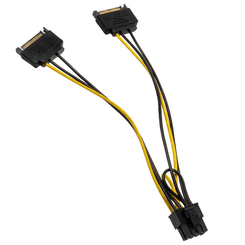 2x 15-Pin-SATA į 1x 6-Pin-PCIe adapteris - adapteris - skaitmeninis/duomenų (AK-CBPW19-15)