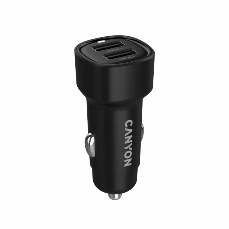 CANYON automobilinis kroviklis OnDrive 24 24W 2xUSB-A juodas