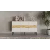 Komoda Cama Meble INSERTO 3D 143,5×40×80 cm — kašmyro apdaila su LED