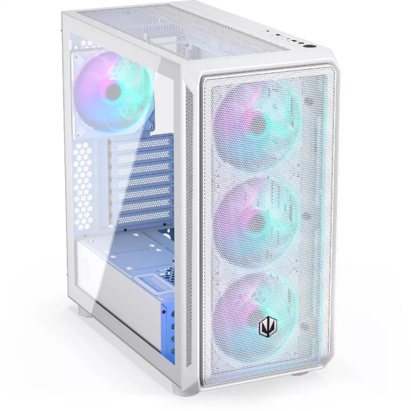 Endorfy Arx 700 ARGB PC korpusas, Midi-Tower, ATX, grūdintas stiklas - su 4x 140 mm ARGB ventiliatoriais, balta (EY2A017)