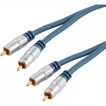 Garso kabelis S/CONN SP40105 5m 2xRCA mėlynas