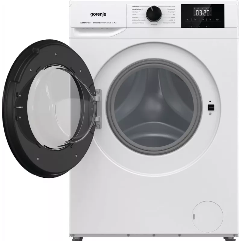 Atskirai stovinti skalbimo mašina Gorenje W3NGPI72SBS, 7 kg, 1200 aps./min., inverterinis variklis, garų funkcija, 15 programų, balta