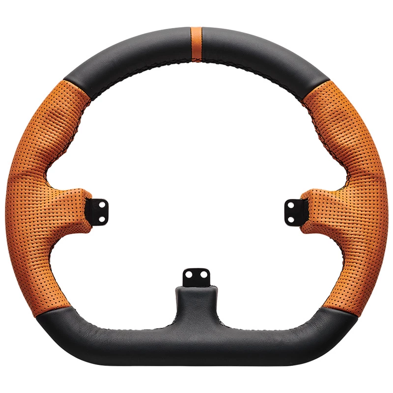 Sim lenktynių vairo apvadas Asetek SimSports GT Rim Closed D oda oranžinė