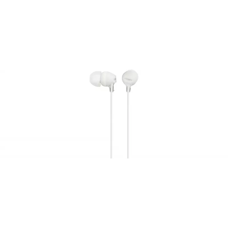 Sony MDR-EX15LP, Laidinis, 8 - 22000 Hz, Muzika, 3 g, Ausinės, Balta